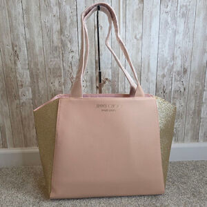 Jimmy Choo sparkling gold, pink tote bag